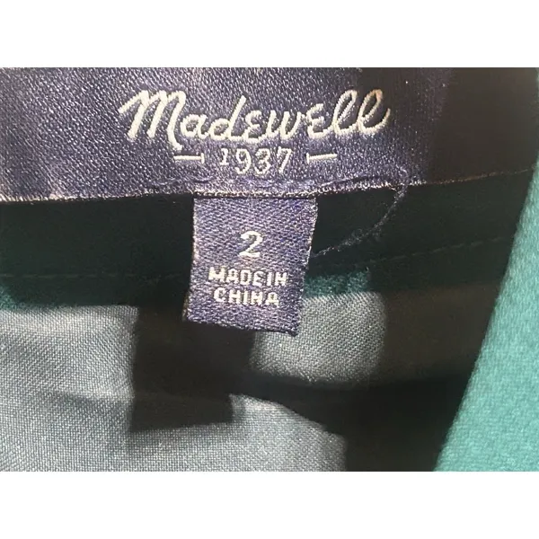 Madewell Fit & Flare Anywhere Dress Women's Sz 2 Forest Green Classic Sleeveless - Image 10