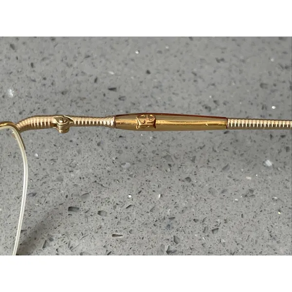 CHRISTIAN DIOR Eyeglasses Frames ONLY 49-19 01x2 Half Rim gold - Image 9
