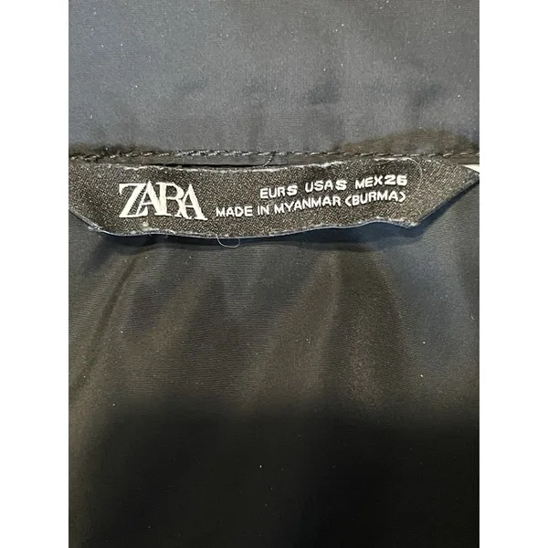 Zara Cropped Jacket Black Small Long Sleeve Fall Winter Windbreaker Gorpcore - Image 8