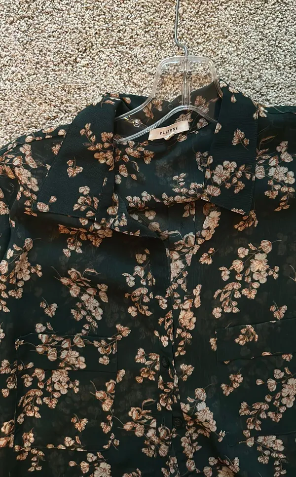 sheer long sleeve blouse Size L - Image 2