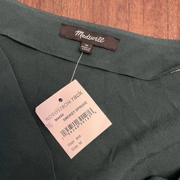 Madewell Long Sleeve Novel Dress Smokey Spruce - Image 4