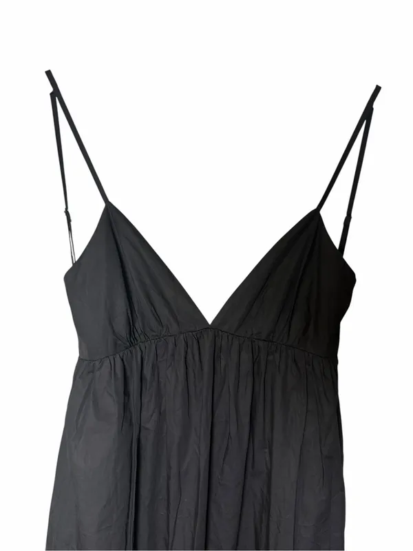Commense Black Coastal Cowgirl Maxi Cotton Dress XL Deep V Open Back Western - Image 5
