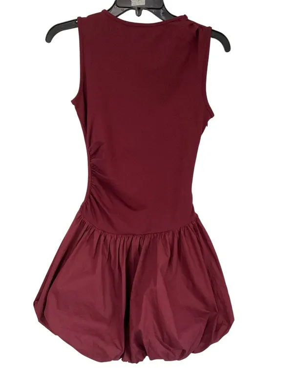 SNDYS x REVOLVE Maya Bubble Dress in Cranberry X-Small New Womens Mini - Image 4