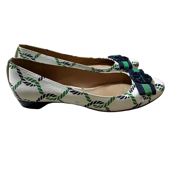 Tory Burch Maritime Ballet Flat Isle Ropes Navy Sea Women's Size US 6.5 - Image 5