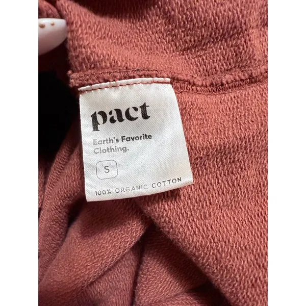Pact Organic Cotton Sweatshirt Dress Rust Brown Botanical Leaf Print Mini Small - Image 6