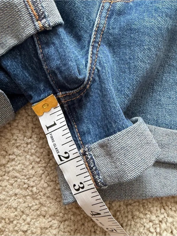 Levis Premium Denim Shorts blue Wedgie fit rolled Cuff Jean summer shorts sz 30 - Image 14