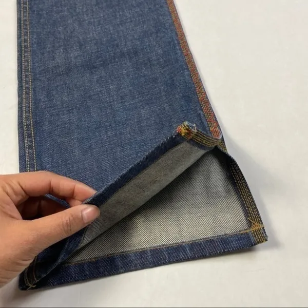 Anne‎ Klein Vintage Embroider Trim High Waist Split Hem Straight Jean - Image 5
