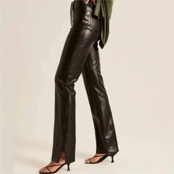 Abercrombie & Fitch vegan leather 90’s straight‎ ultra high rise 26 short - Image 2