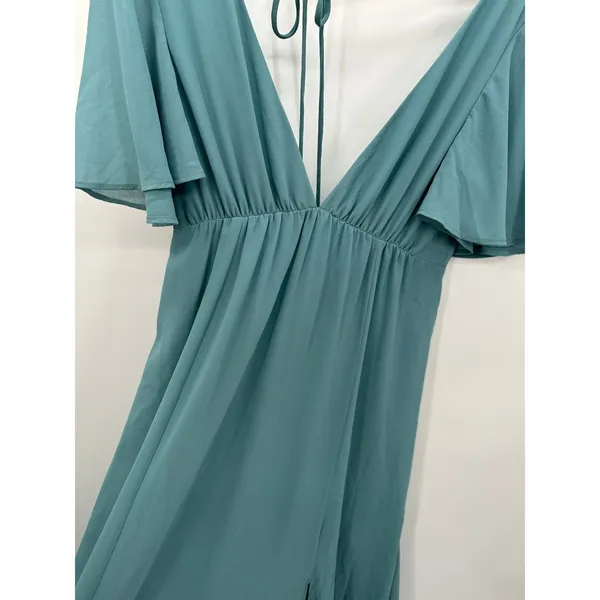 Show Me Your Mumu‎ Womens Blue Maxi Gown Size M Wedding Bridesmaid Event Flutter - Image 6