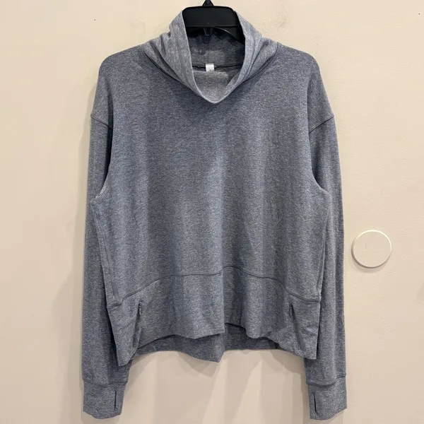 Lululemon Ready to Rulu‎ Pullover Funnel Neck Heathered Asphalt Grey 12 Sporty - Image 3