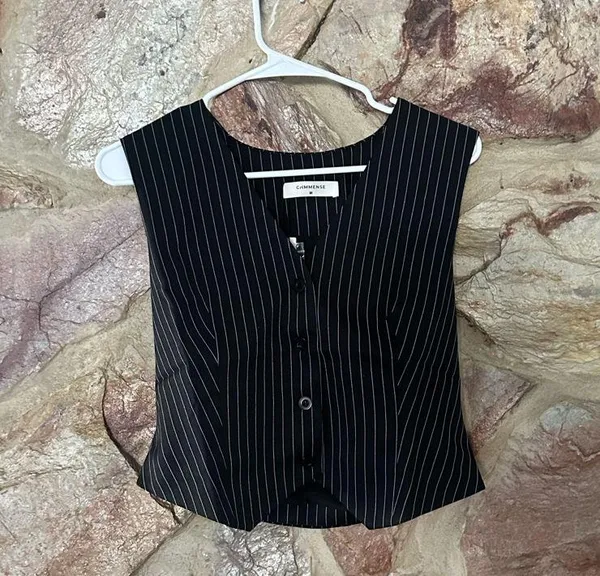 Commense Relaxed Striped Suit Pants Set size large Black - Image 6
