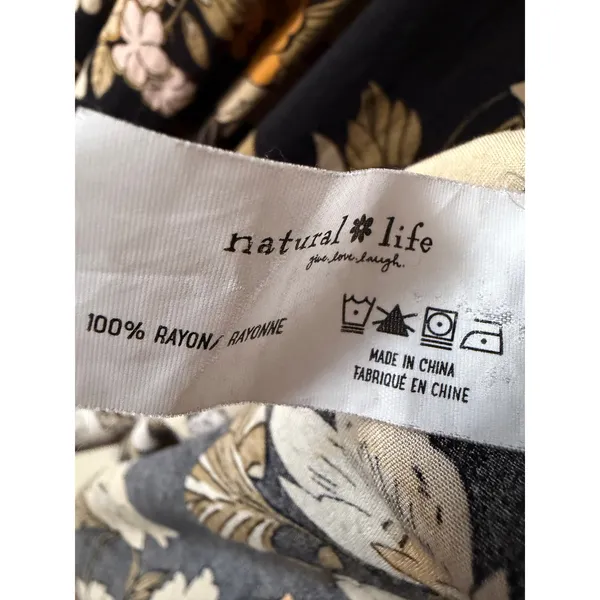Natural Life Floral Maxi Dress XS S Black Yellow Flowers‎ Garden Long Sleeveless - Image 4
