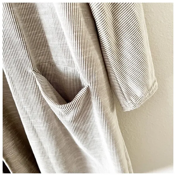 Donni Antropologie Slouchy Cardigan Open Pockets Layer Textured Ribbed Loose Fit - Image 8