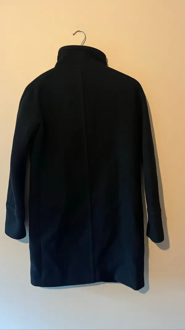 J.Crew Stadium Cloth Black Wool Blend Stand Collar Zip Coat Jacket Size 00 - Image 6