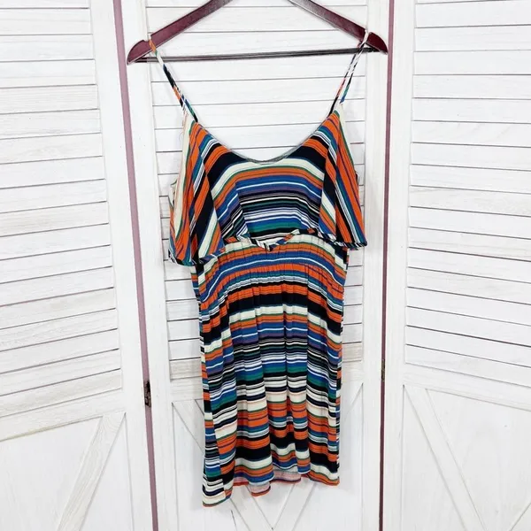 Exotik Y2K Striped Layered‎ Mini Dress Sundress Multicolor Small - Image 8