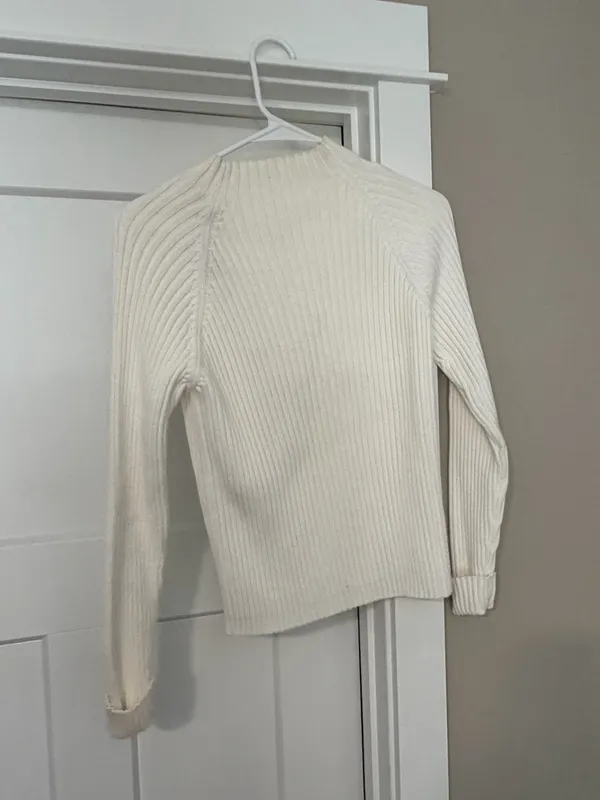 Relativity Ivory Ribbed Mock Neck Sweater - Image 3