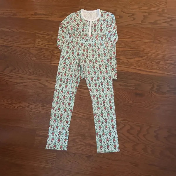 ROLLER RABBIT Women's Monkey Mas Pajamas Christmas Pajamas Size XS Matching Set - Image 10