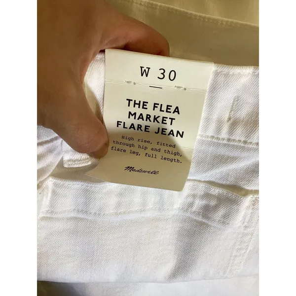 Madewell Jeans Womens 30 White The Flea Market Flare High Rise Full Length NWT - Image 5