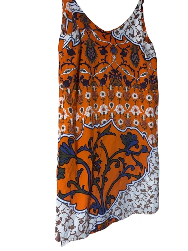 Topshop Orange Pineapple‎ Floral Paisley Cami Mini Dress - Size 4 - Image 2