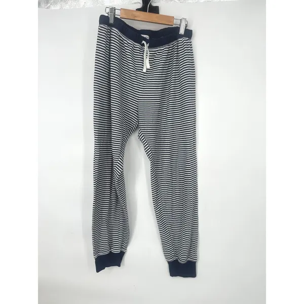 Splendid Pajama Set Women Medium Navy White Striped Henley Thermal Loungewear - Image 5
