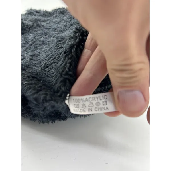 UGG Australia Hat Beanie Womens One Size Black Cable Knit Pom Lined Winter - Image 6