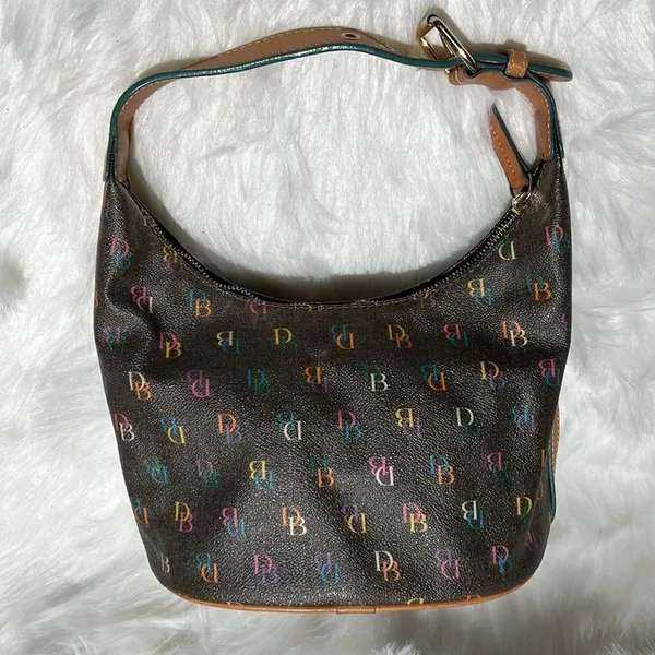 Authentic Dooney & Bourke Vintage Rainbow Handbag Adjustable leather strap A27‎ - Image 5