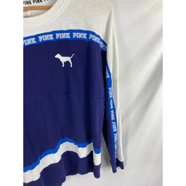 VS Pink Blue White Sweatshirt Size Medium - Image 2