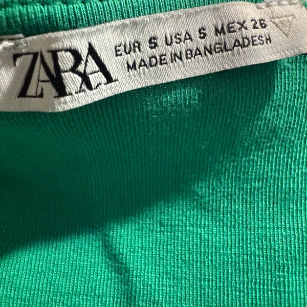 Zara Green Sleeveless‎ Bodycon Dress Size Small - Image 3