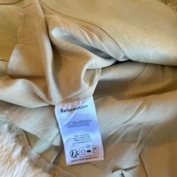 Reformation Pale Sage Green Linen Blend Button Front Tank - Image 10