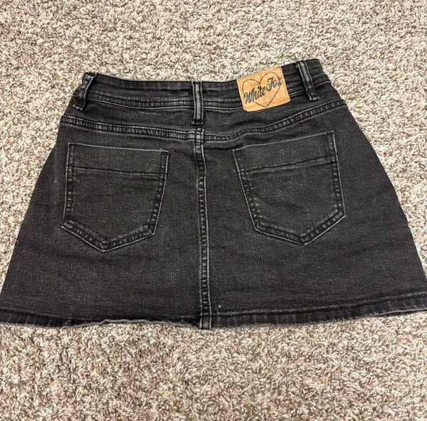 White Fox Boutique Black Denim Mini Skirt - Image 2