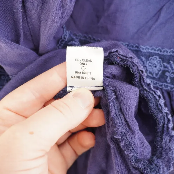 Altar'd State Blue Purple Mini Dress Boho Embroidered Babydoll Fun Wedding Guest - Image 6
