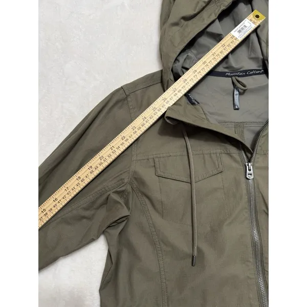 KUHL Women's Stryka Trench Coat Jacket Hooded Zip Green Sz Medium - Image 10
