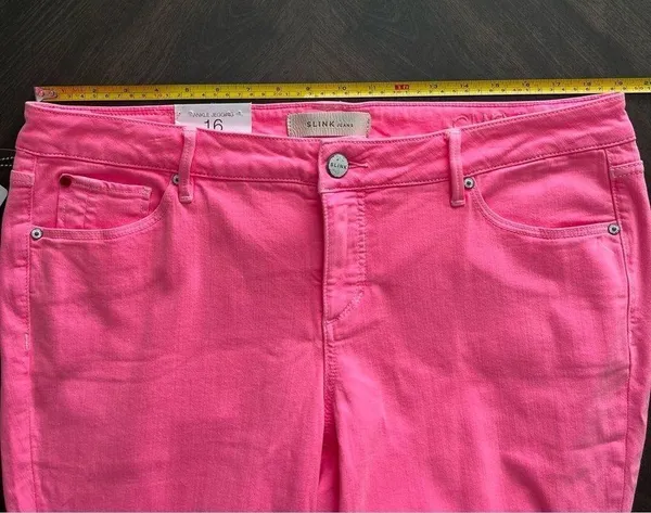 SLINK JEANS Curvy Ankle Jeggings in Hot Pink Size 16 NWT - Image 11