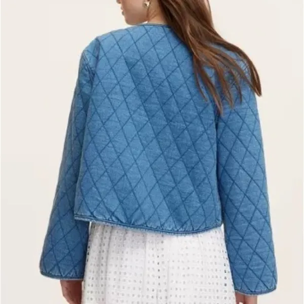 kate spade new york x Target Medium Blue Quilted Denim Jacket - Large - Image 2