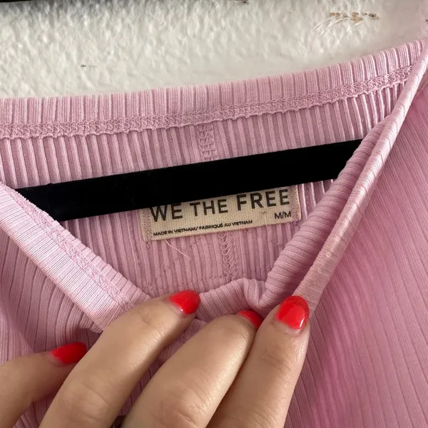 Free People Ribbed Mia Tank Top in Rose Size Medium - Image 6