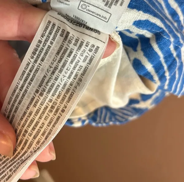 Abercrombie & Fitch XL Linen Skort Dress Blue Palm Pattern - Image 6