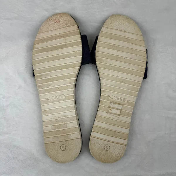 J Crew Women's Blue Tan Ikat Print Slide Sandals Slip‎ On Size 9 - Image 9