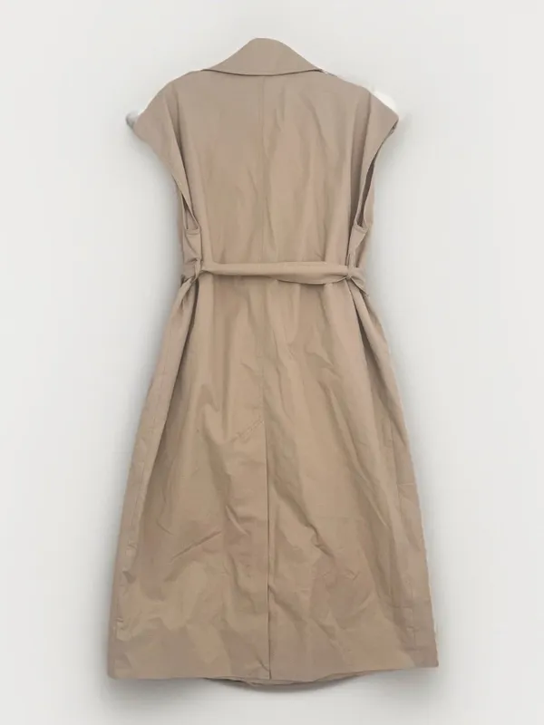 NEW H&M Sleeveless Trench Coat Layering Dress Tan Khaki Womens SMALL Belted - Image 7