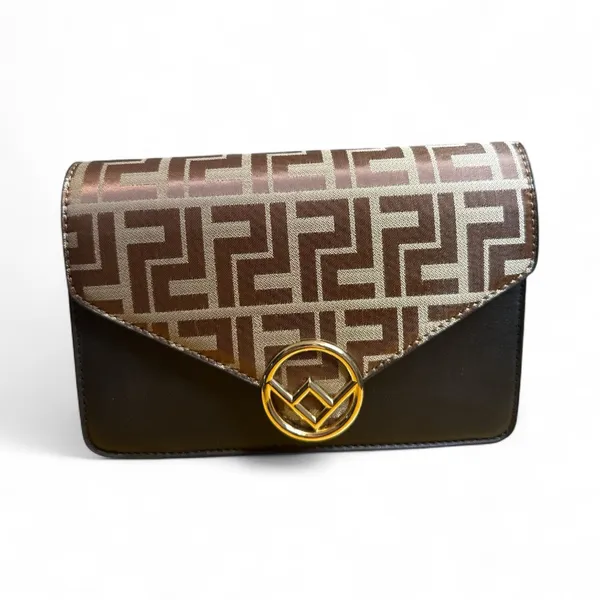 Fashion 2 Piece Bag NWT(NOT A FENDI BAG) Stylish Geometric Patterned Handbag Set - Image 2