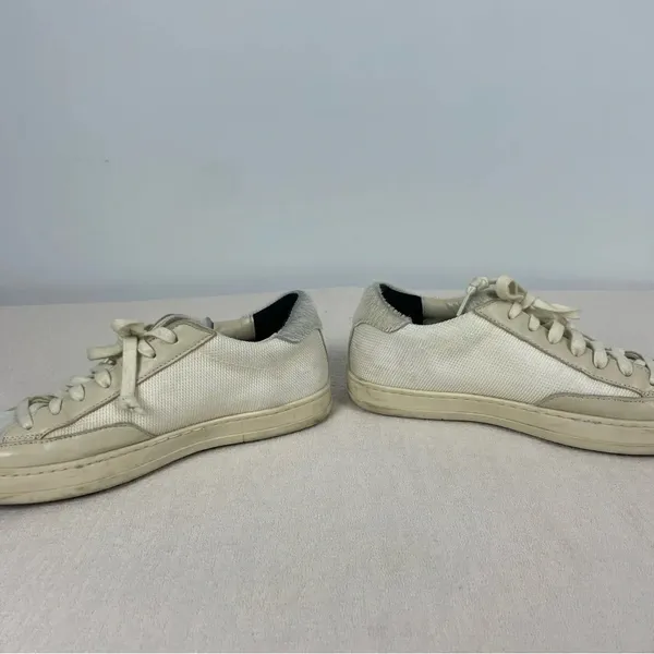 P448 Cream Low Top John Yeti‎ Fur Lace Up Distressed Sneaker - Image 11