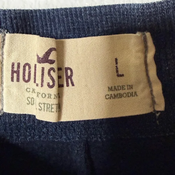 Hollister Womens Navy Blue Logo Sweatpants So Cal Stretch Joggers Size L - Image 4