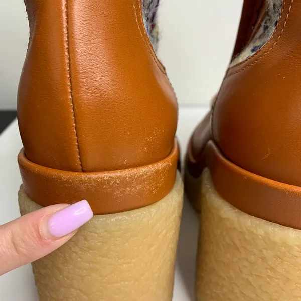 Chloé Jamie Sock Platform Chelsea Almond Boot Luminous Ochre New Size 41 - Image 8