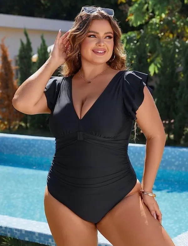 Blooming Jelly Tummy Control One Piece Full Coverage Plus Size  Retro Ru… - Image 2