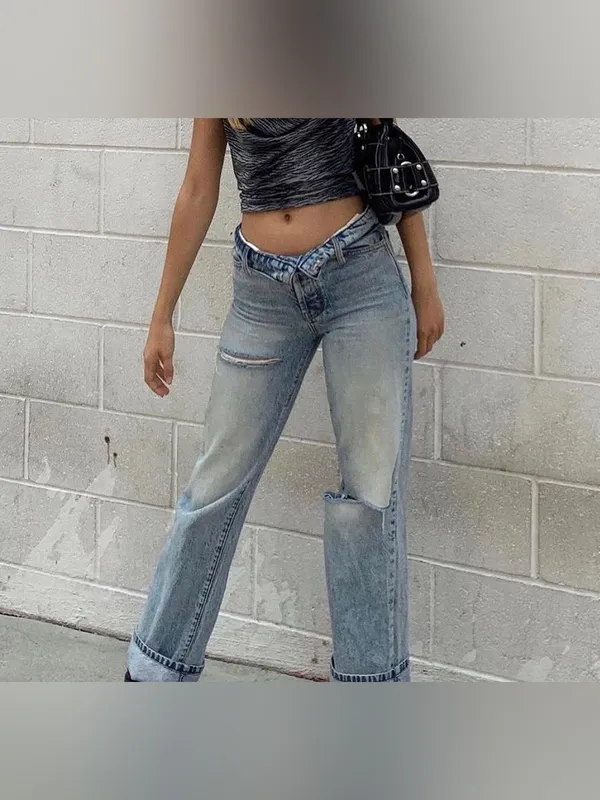 Revice Denim Mixtape 2000's Folded Down Waistband Stone Washed Jeans Size 26 NEW - Image 2