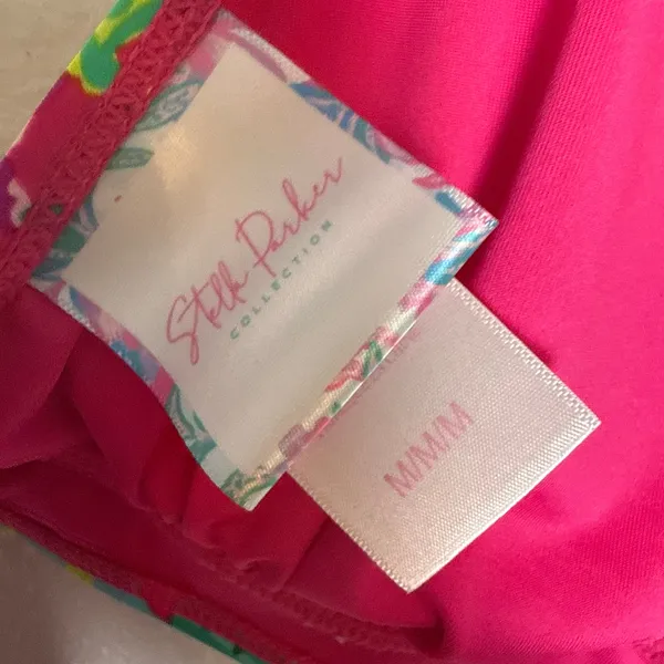 Stella Parker Pink Green Starfish Print 2 Piece Halter Swim Skirt Bikini Set M - Image 12