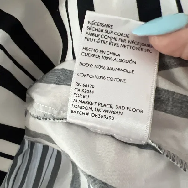 Urban Outfitters Alice Ritter & Size M Anais Drop Waist Stripe Mini Dress‎ White/Black - Image 10