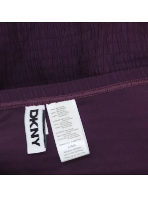 NWT DKNY Shirred One-Piece Swimsuit Textured DIMMS605 Port Texture Purple L - Image 8