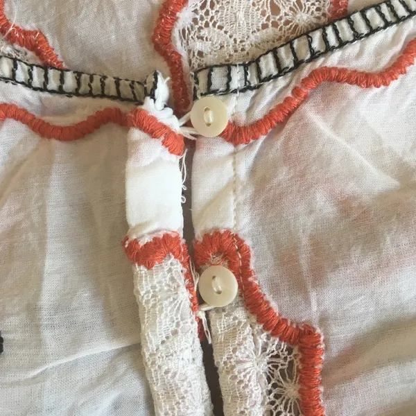 Free People Embroidered Peasant Top Elastic Waist - Image 4