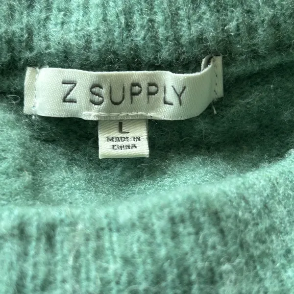 Z Supply Green Wool Sweater Large Classic Cozy - Image 3