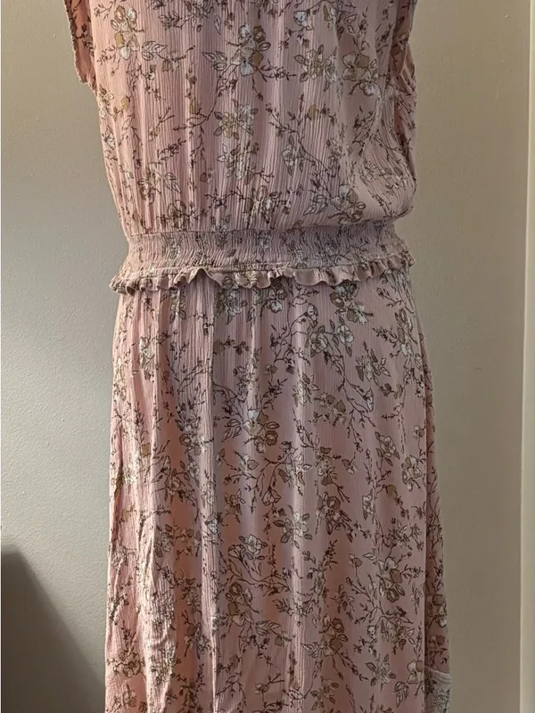 Knox Rose Dress Size L Floral Pink/Blush Midi High-Low Dress - Image 6